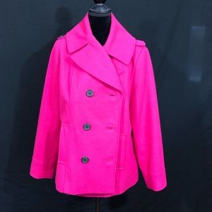 Bright pink peacoat